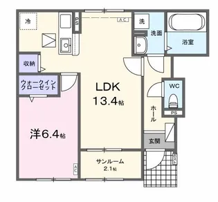 ラ マージュ西岐阜【1階】の間取り