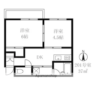 サンクレージュ横浜【2階】の間取り