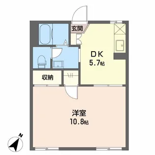 ハイツヨコマキD【1階】の間取り
