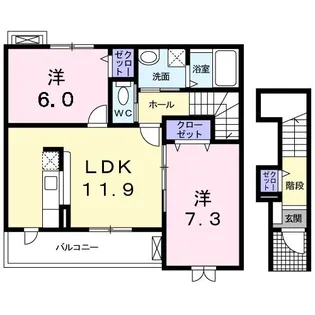 フェリス・サン【2階】の間取り
