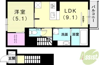 グランクレール西二見【2階】の間取り