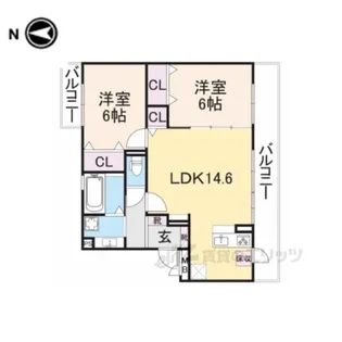 コーポ大安寺2【3階】の間取り