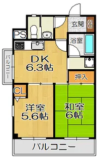 セントラル第2東園田【1階】の間取り