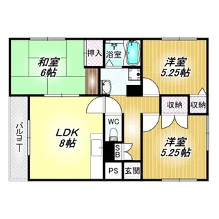 松宮ハイツ1番館【2階】の間取り