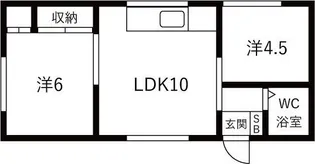 中山北都ハイツB【3階】の間取り