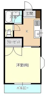 溜屋ハイツV【1階】の間取り