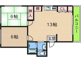 第二大西マンション【3階】の間取り