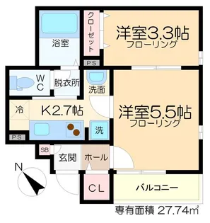 カミニート北千住【1階】の間取り