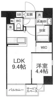 パークリュクス大阪天満【6階】の間取り