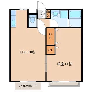 エリール田中I【1階】の間取り