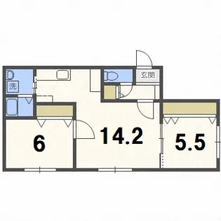 ChouChou(シュシュ)北広島壱番館【2階】の間取り