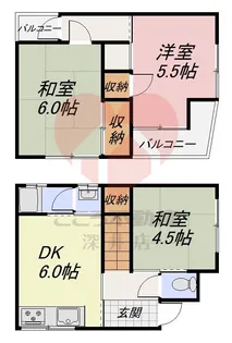 大阪府大阪市西成区松3【一戸建】の間取り