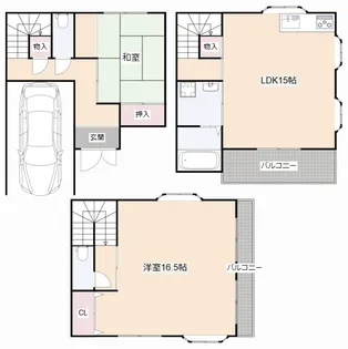 大阪府高槻市八幡町【一戸建】の間取り