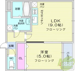 恒産桜ヶ丘【4階】の間取り