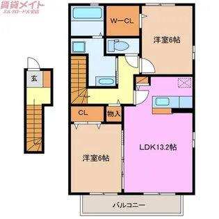 ベルモアIII【2階】の間取り