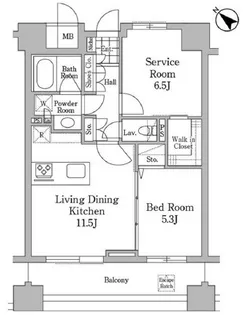 2LDKの間取り画像