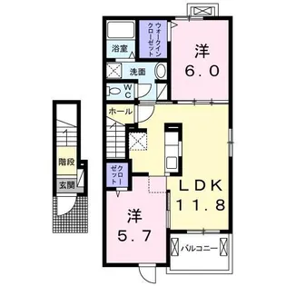 サンリットメゾンA【2階】の間取り