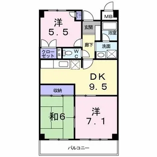 大阪府枚方市田口山1【マンション】の間取り