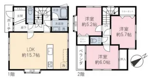 千葉県千葉市稲毛区宮野木町【一戸建】の間取り