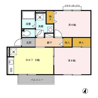 コモンライフB【1階】の間取り