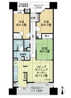 ライオンズマンション馬込マークヒルズ【2階】の間取り