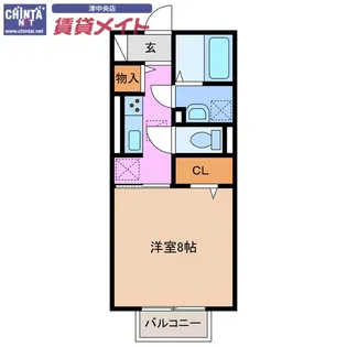 ラルーチェ上浜【1階】の間取り