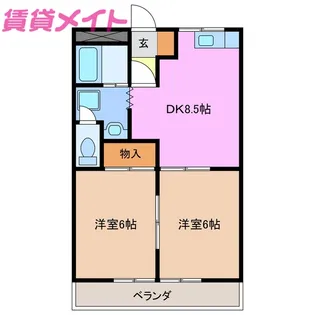サンライズタウン【2階】の間取り