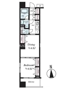 レグラス横浜ポートサイド【4階】の間取り