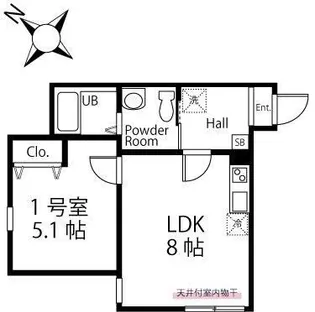 ハーミットクラブハウス桜木町TaE(タエ)【1階】の間取り