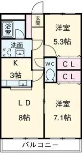 フォルティーヌ皿沼【2階】の間取り