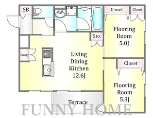 ミモリハウス【1階】の間取り