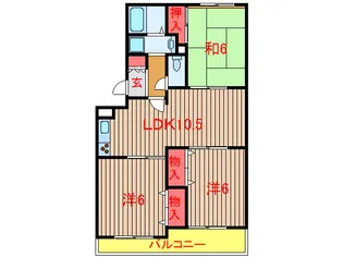 ヴェラクレスト壱番館・弐番館【2階】の間取り