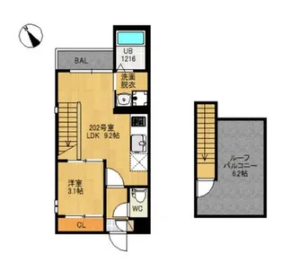 GRANDTIC La Luna【2階】の間取り