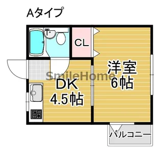 西住之江ハイツ【1階】の間取り