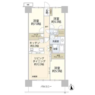 AQUA SUITE(040461)【12階】の間取り