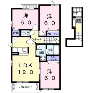 カーサ プラシードB【2階】の間取り