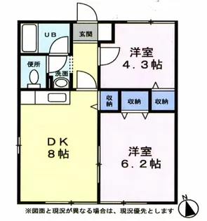 プラージュ大野台弐番館【2階】の間取り