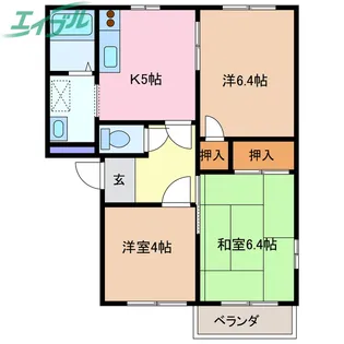リバーサイド日永【2階】の間取り