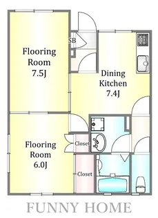 テラス東中野【1階】の間取り