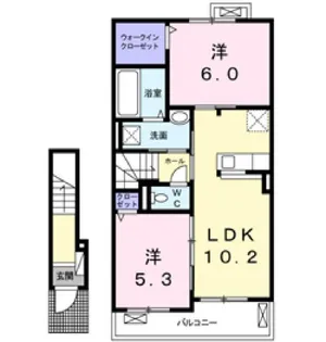 MIRAISEII【2階】の間取り