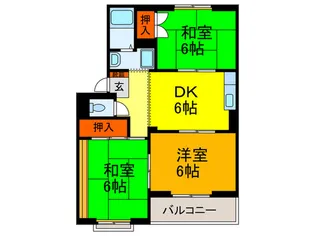ハイツウッド【3階】の間取り