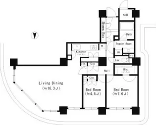 リバーポイントタワー【23階】の間取り