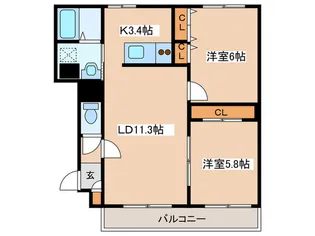 オリエンタル栄通【2階】の間取り