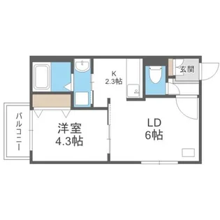 サンライズ琴似3・4【4階】の間取り