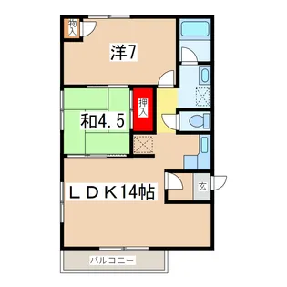 リビングルーム上中居【1階】の間取り