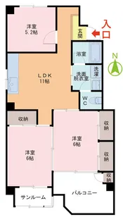 スカイメナー花堂【2階】の間取り