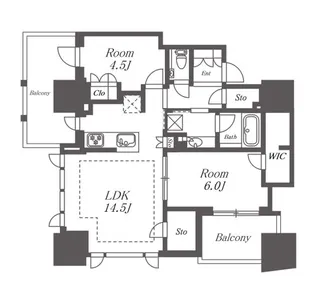 プラウドタワー名駅【9階】の間取り