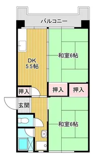 鴨池二丁目団地2号棟【2階】の間取り