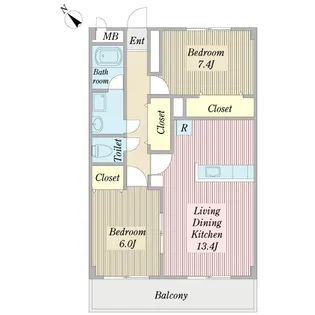 コンシェルジュ不動橋【2階】の間取り