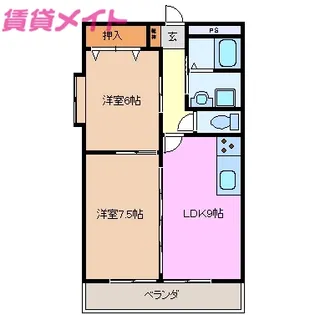 シャトレ桑名【1階】の間取り